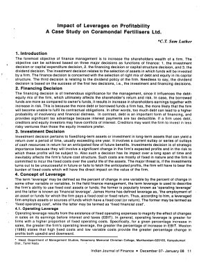 IJF-Dec07-Article2-Impact of Leverages on Profitability- A Case Study of Coramondal Fertilisers Ltd
