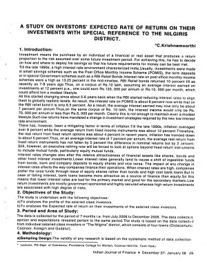 IJF-Dec07-Article4-A Study on Investor's Expected Rate of Return on Their Investments with Special Reference to the Nilgiris District