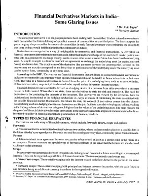 IJF-June07-Article1-Financial Derivatives Markets in India - Some Glaring Issues