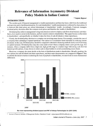 IJF-June07-Article2-Relevance of Information Asymmetry Dividend Policy Models in Indian Context