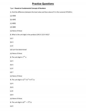 IBPS Specialist Officers Exam: Quantitative Aptitude-Number of Problems-Concept & Sample Questions
