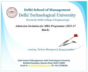 Information Bulletin Delhi Technological University 2015-17