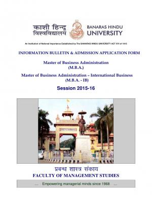 Master of Business Administration International Business MBA IB Session 2015 16