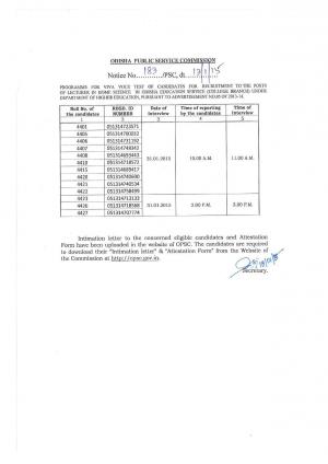 OPSC Lecturer Post in Home Science 2014- Interview Schedule Announced