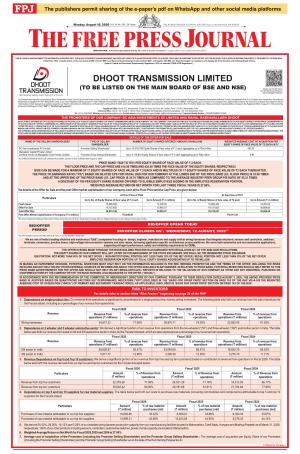 Free Press Journal - Mumbai Epaper