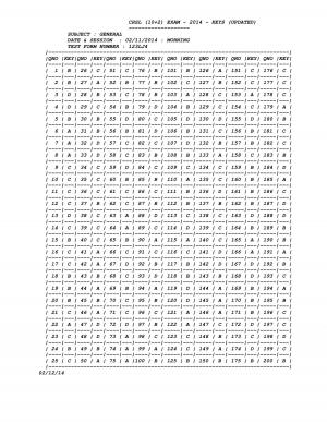 Answer Key Test form number 123LJ4