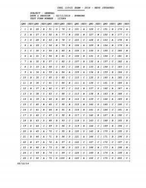Answer Key Test form number 123SK4