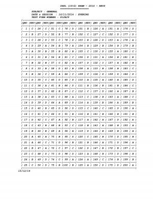 Answer Key Test form number 812NJ9