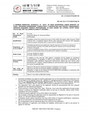 MECON LIMITED Accounts Officer/ Sr. Accounts Officer Recruitment for MBA Graduates 2015