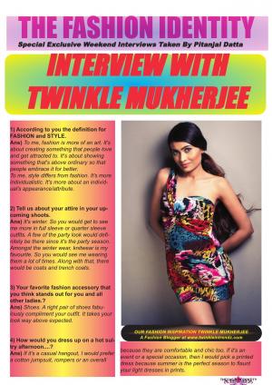 The Fashion Identity Interview With Twinkle Mukherjee Taken By Pitanjal Datta