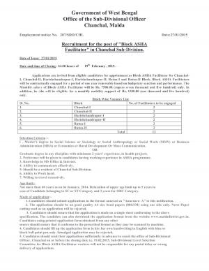 ASHA Facilitators Chanchal II Notification