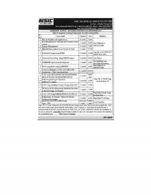 NSIC Technical Services Centre Notified Admission for Skill Development Training Programmes 2015