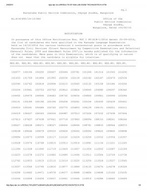 Karnataka PSC Declared Result for Technical and Non Technical Posts 2014 