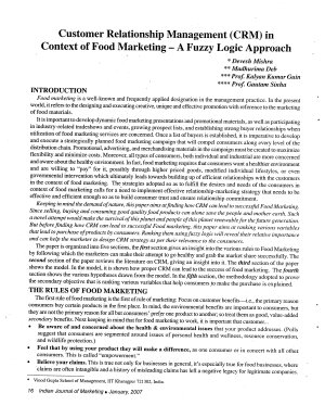 IJM-Jan07-Article3-Customer Relationship Management (CRM) in Context of Food Marketing- A Fuzzy Logic Approach