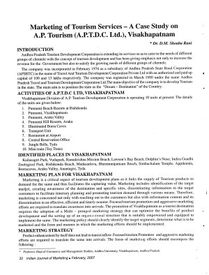 IJM-Feb07-Article6-Marketing of Tourism Services - A Case Study on AP Tourism (APTDC Ltd) Visakhapatnam