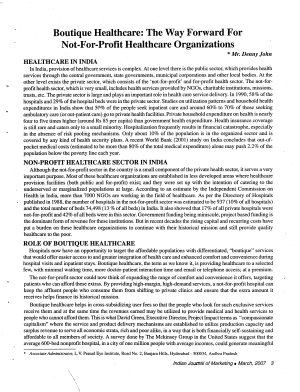 IJM-March07-Article1-Boutique Healthcare : The Way Forward For Not-For-Profit Healthcare Organizations