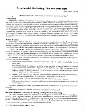 IJM-April07-Article2-Experiential Marketing : The New Paradigm