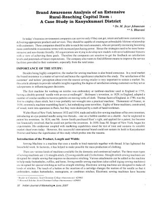 IJM-June07-Article4-Brand Awareness Analysis of and Extensive Rural Reaching Capital Item: A Case Study in Kanyakumari District