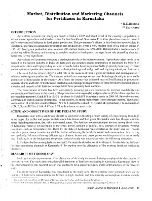 IJM-June07-Article6-Market,Distribution and Marketing Channels for Fertilizers in Karnataka