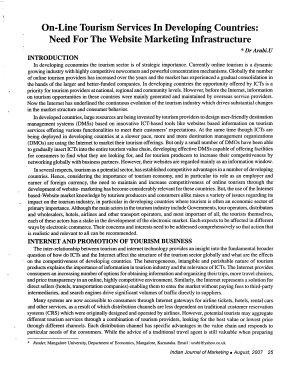 IJM-Aug07-Article5-On-line Tourism Services in Developing Countries : Need for the Website Marketing Infrastructure
