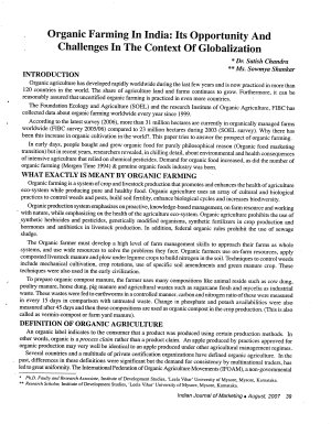 IJM-Aug07-Article6-Organic Farming in India: Its Opportunity and Challenges in the Context of Globalization