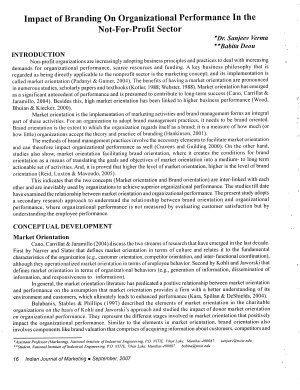 IJM-Sep07-Article3-Impact of Branding on Organizational Performance in the Not-for-Profit Sector
