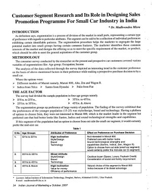 IJM-Oct07-Article6-Customer Segment Research and Its Role in Designing Sales Promotion Programme For Small Car Industry in India