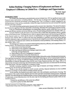 IJM-Nov07-Article6-Indian Banking: Changing Pattern of Employment and Issue of Employee's Efficiency in Global Era-Challenges and Opportunities