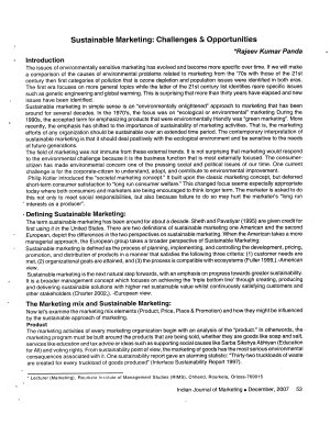 IJM-Dec07-Article8-Sustainable Marketing: Challenges and Opportunities