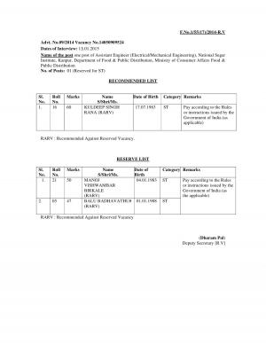 UPSC Declared Interview Result for Assistant Engineer Post 2015