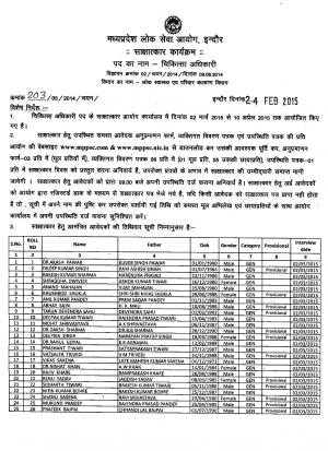 Madhya Pradesh PSC Announced Interview Schedule for Medical Officer Post 2015