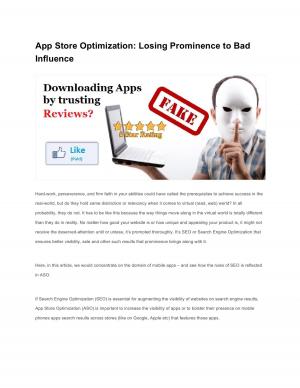 App Store Optimization: Losing Prominence to Bad Influence