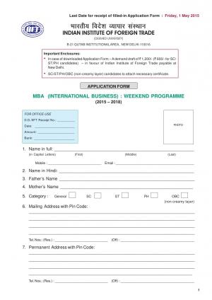 Weekend MBA Program by IIFT New Delhi announced for 2015