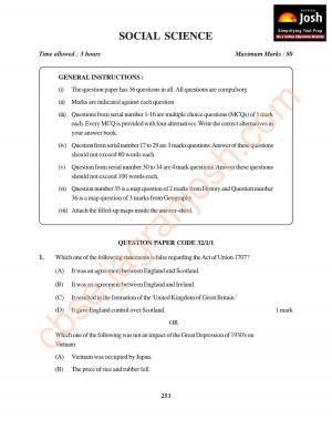 CBSE Class 10 Social Science Question Paper 2011 SA 2