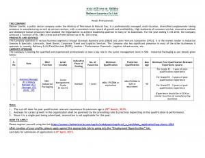 Balmer Lawrie Assistant Manager Job