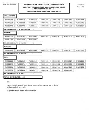 MPSC Declared Result for Administrative Officer and Assistant Commissioner Posts 2015 (1)