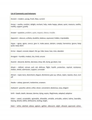Quick Glance over Word Power (Type of words) (2)