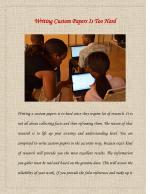 Writing Custom Papers