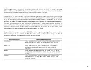 Union Bank of India Declared Final Result for Probationary Officer Posts 2015