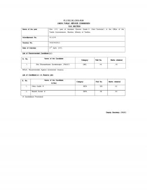 UPSC Declared Interview Assistant Director Grade-II 