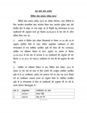 IAS Exam 2012: List of Additional Recommended Candidates Released