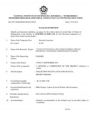 NIT Rourkela Odisha 2015