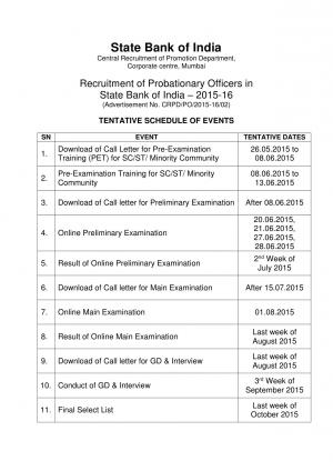 SBI PO Exam 2015: Preliminary and Main Exam Dates Announced