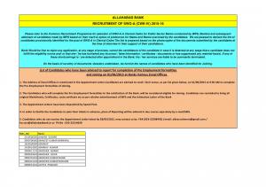 Allahabad Bank Declared Interview Result for SWO-A Post 2015