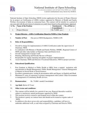 NIOS Project Director May 2015