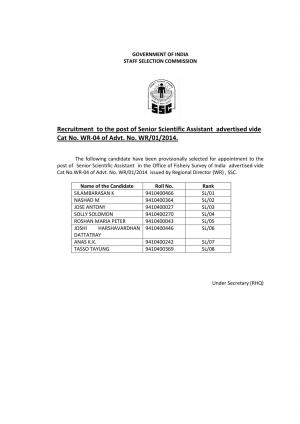 SSC Declared Final Result for Different Posts 2015