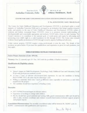 AU Notified Recruitment for 07 Project Associate and Assistant Posts 2015