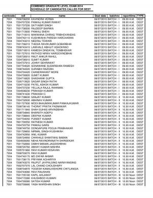 SSCWR Issued DEST Schedule for Combined Graduate Level Examination 2014