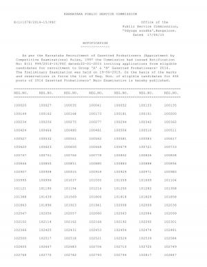 Karnataka Public Service Commission Preliminary Examination Result 2015