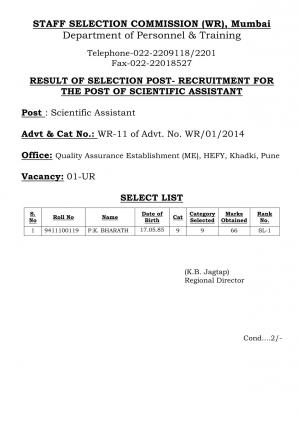 Senior Scientific Assistant